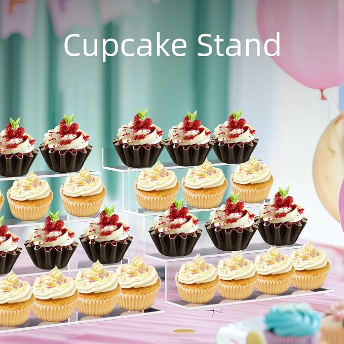 bigantss 9 Inch Acrylic Shelf for Perfume Organizer in 2 Pack, 4 Tier Funko POP Shelves, Cologne Organizer Tiered Riser Display Stand, Acrylic Display for Decoration