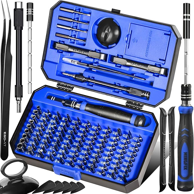 Precision Screwdriver Set with 103 Multi Bits, MINGFIX 115 in 1 Small Magnetic Repair Tool Kit for MacBook,Laptop,PC,Computers, iPhone, Electronics,PS5,PS4,Nintendo Switch, Xbox,Watches & Eye Glasses