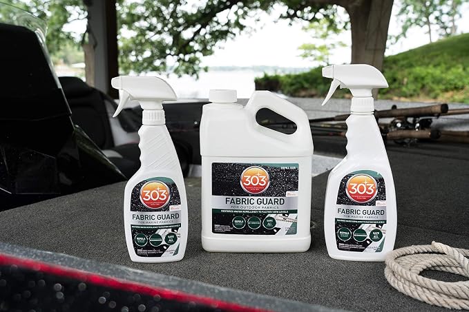 303 Marine Fabric Guard for Boat Covers & Canvas, 32 oz 6-Pack | Restores water and stain resistance on boat covers, canvas, and marine fabrics.