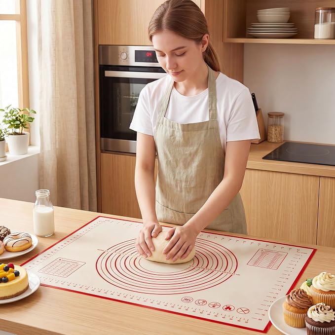 HOOMIL Silicone Baking Mat, 24"x16" | Food-Grade, BPA-free, Non-Stick,Non-Slip, Precision Measurements, Large, Easy to store