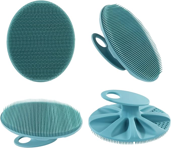 INNERNEED Silicone Body Cleansing Brush Exfoliating Scrubber, Dark Green | Gentle Massage, Deep Clean, Hygienic Shower Scrub Brush Soft Bristles for All Skin Types, Easy to Hold