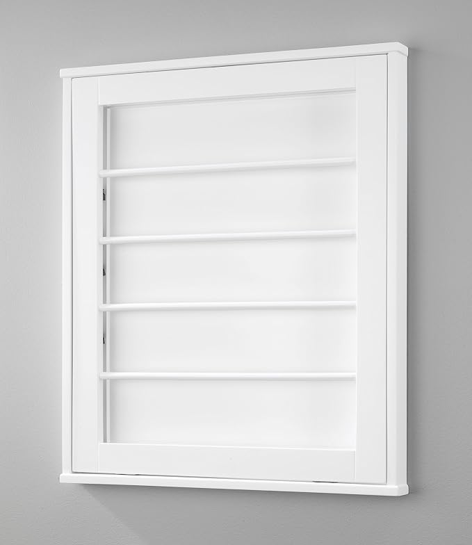Whitmor MDF, Wood, Steel Wall Mounted Drying Rack for Storage, White