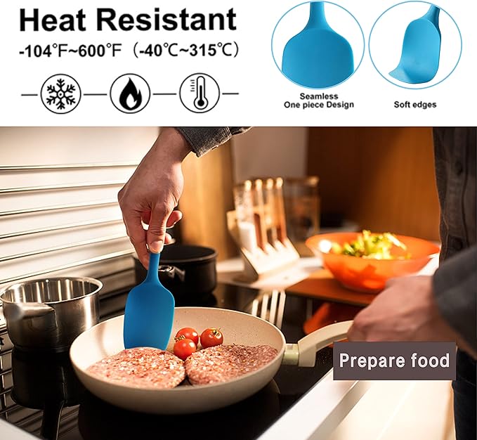 5PCS Silicone Rubber Spatula Set, VITUER Food Grade BPA-Free Spatulas for kitchen Use, Heat Resistant Spatula for Cooking & Baking, Dishwasher Safe