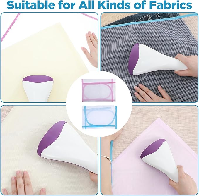 2 Pcs Pressing Cloth For Ironing Mat Ironing Cloth To Protect Clothes Scorch Saving Mesh Board Cover Pad High Temp Protective Pressing Pads Iron Insulation Net Fabric For Protect Fabrics(Blue,Pink)