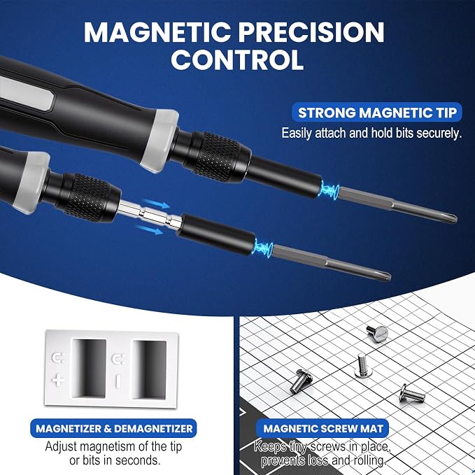 152-in-1 Precision Screwdriver Set, Electronics Repair Kit with Magnetic CR-V Bits, Phone Laptop Repair Tool Kit for iPhone, MacBook, PC, Game Console, Tablet, Cameras, Drones