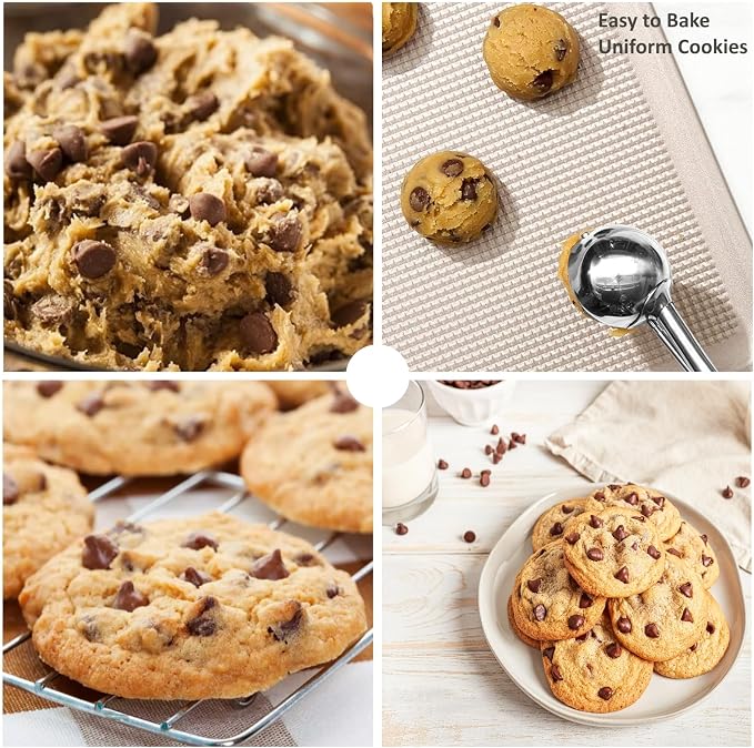 Cookie Scoop, Ice Cream Scoop, 1.5 Tbsp/ 23ml/ 0.7 oz Cookie Scoops for Baking, 18/8 Stainless Steel Cookie Scooper for Baking, Cookie Dough Scoop, Ice Cream Scooper with Trigger Release (Red)