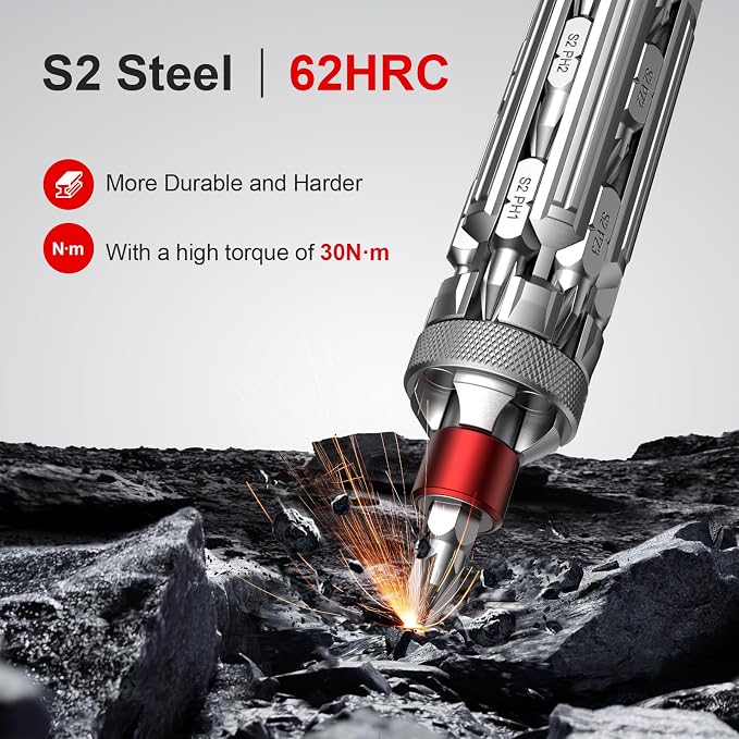 JOREST 19 in 1 Multi Screwdriver, EDC Screwdriver for Computer, Home Repair | Magnetic Multitool Screwdriver with Torx Phillips Hex Flathead, Tool Gifts for Carpenter Technicians, Engineers, DIY Lovers