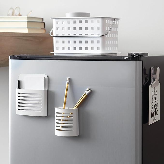 iDesign Portable Shower Caddy Basket with Handle, White | For College Dorm or Bathroom, Made in USA