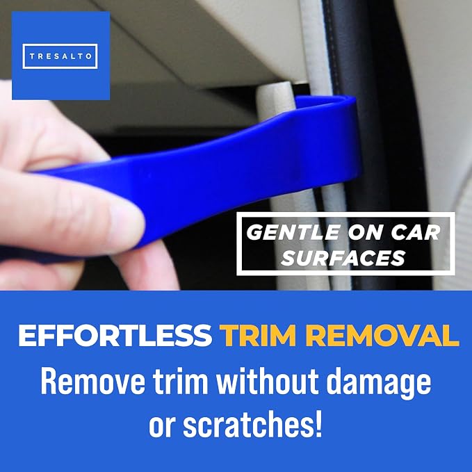 Auto Trim Removal Tool Set - 4pcs No-Scratch Plastic Pry Tool Kit for Car Interior - Fastener, Clip, Door Panel, Molding, and Dashboard Removal Tools - Easy-to-Use Auto Trim Tools for Vehicles