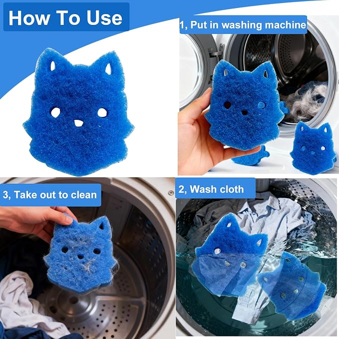 Pet Hair Remover for Laundry, 6PCS Reusable Dog & Cat Hair Remover Tool | Removes Pet Fur, Hair, Lint, Dander From Clothes &Washing Machine.