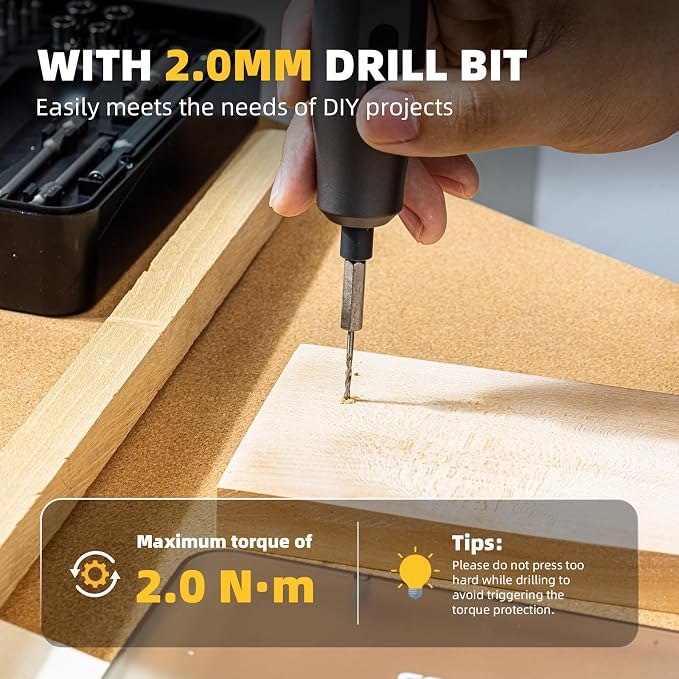 Electric Screwdriver Set, 35 in 1 Cordless Lithium Kit, 250 RPM, 2–10 N·m Torque, USB Rechargeable,Power Tool for Home Repair, Furniture Assembly, DIY Projects