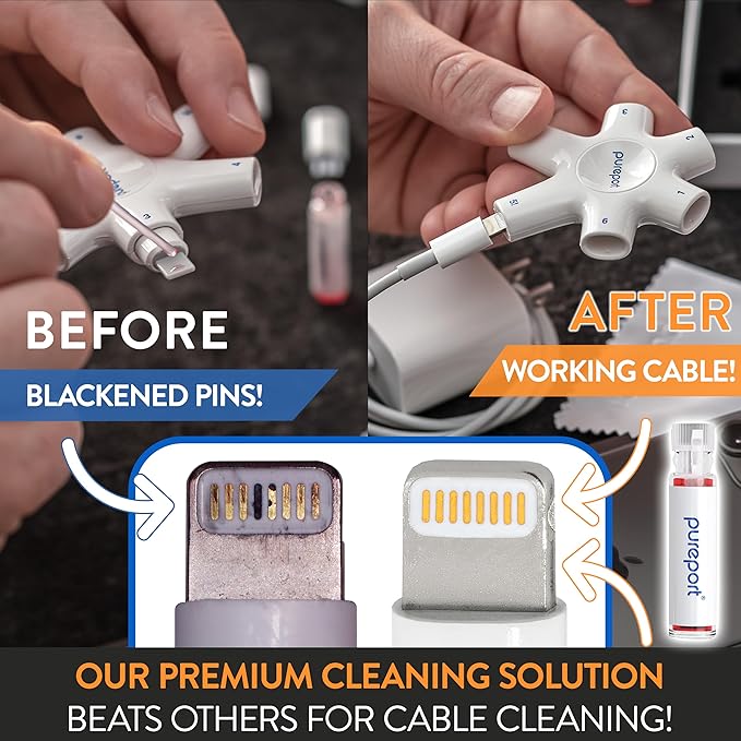 pureport Multi-Tool Port Repair and Clean Kit for iPhone and iPad (White) | Original Phone Cleaner Multi-Tool, Compatible with iPhone & iPad, Repair & Restore Charging Ports