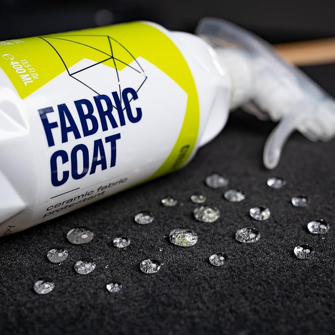 Gyeon Quartz Fabric Coat Super‑Hydrophobic UV‑Resistant Ceramic Textile Pro | Super-hydrophobic ceramic textile protectant repels stains and supports self-cleaning protection on upholstery and fabric