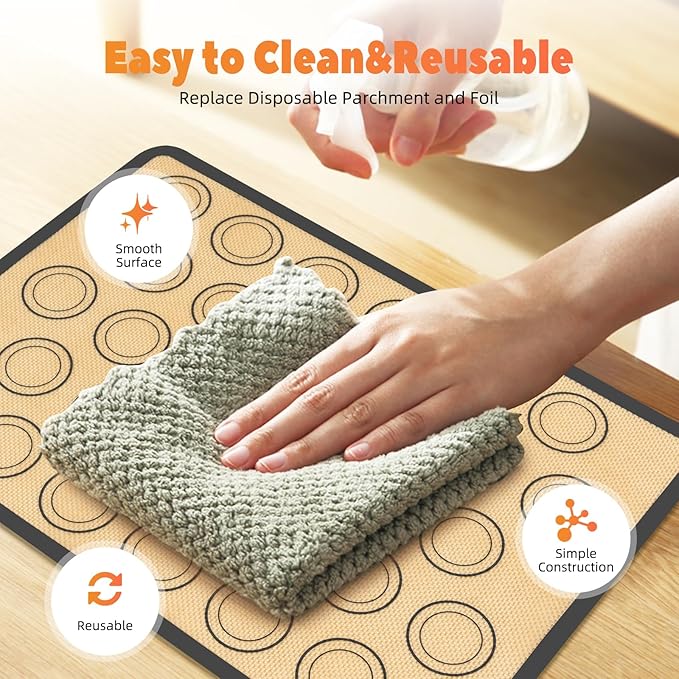 Baking Mat 16.53"L x 11.61"W 30 Baking Rings Cake Cookie Baking Mould Mat