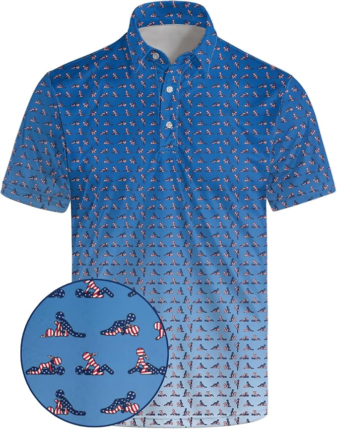 Polo Shirts for Men Moisture Wicking Mens Polo Shirts Patriotic Shirts for Men