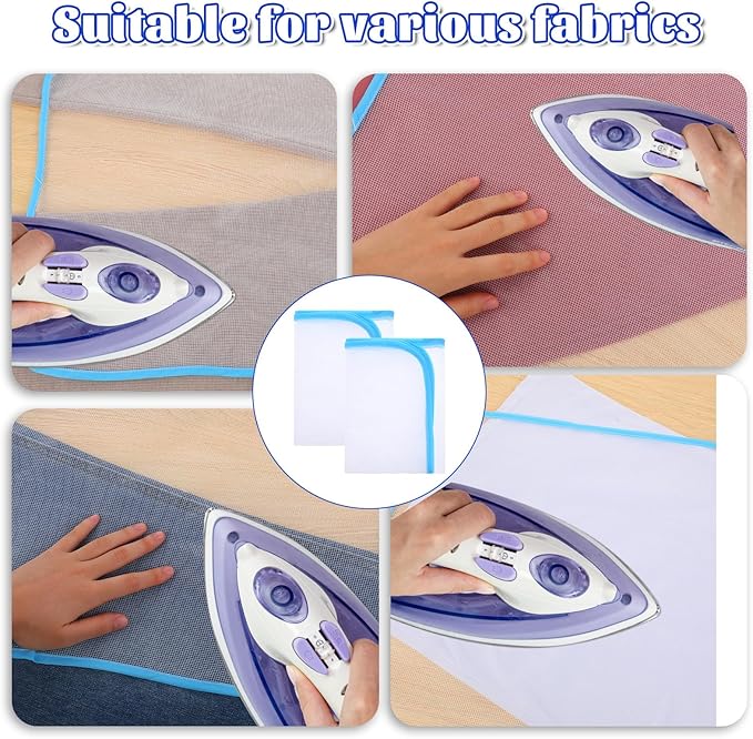 Molain 2 Pack Pressing Cloth for Ironing Scorch Mesh Cloth Scorch-Saving Ironing Protector Insulation Pad for Sewing and Ironing Iron Fabric Protector Pressing Tool for Ironing Protection 23.6×15.7"