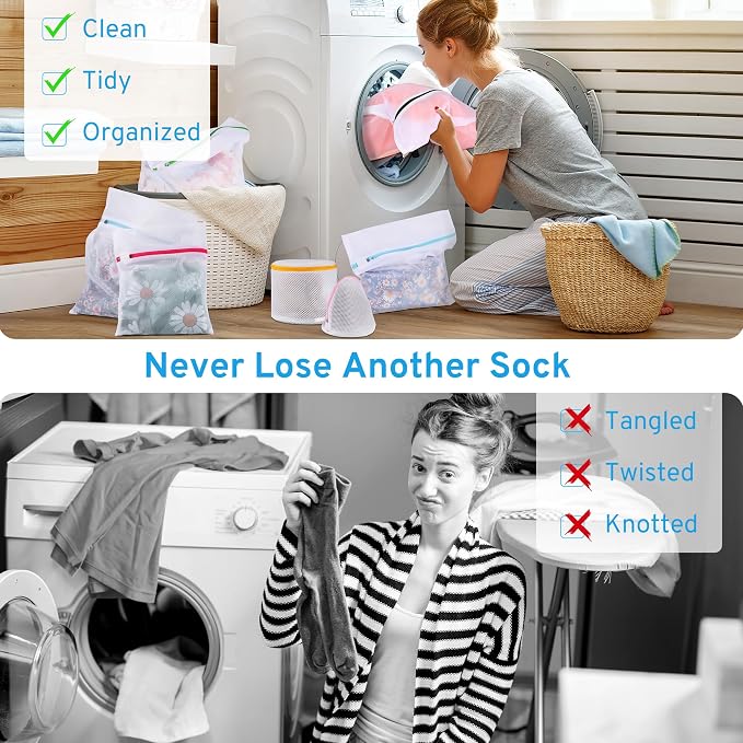 Ultimate 7 Pack 6 Size Mesh Laundry Bags Set for Delicates with AUTO-Lock Zipper, Lingerie Bags for Washing Delicates, Laundry Bags Mesh Wash Bags, Delicates Laundry Bag for Jeans,Blouse,Stocking,Bra | Laundry Bags Mesh Wash Bags Set, 6 Sizes, Durable ...