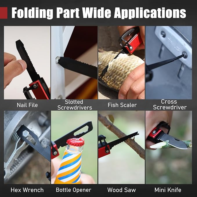 Leopcito 14-In-1 Multitool Camping Hammer - Survival Gear with Axe, Knife, Screwdriver, Pleirs, Saw, Bottle Opener and More -Portable Outdoor Tool Gift with Nylon Sheath for Men & Dad