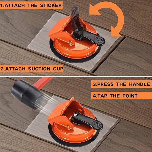 REXBETI Floor Gap Fixer Tool, Plank Gap Repair Kit, Heavy Duty Suction Cup | 45° Widened Striking Surface, 12Pcs Sticky Pads, Laminate Flooring Tool, Fixer Laminate/Vinyl Flooring/Hardwood/LVP