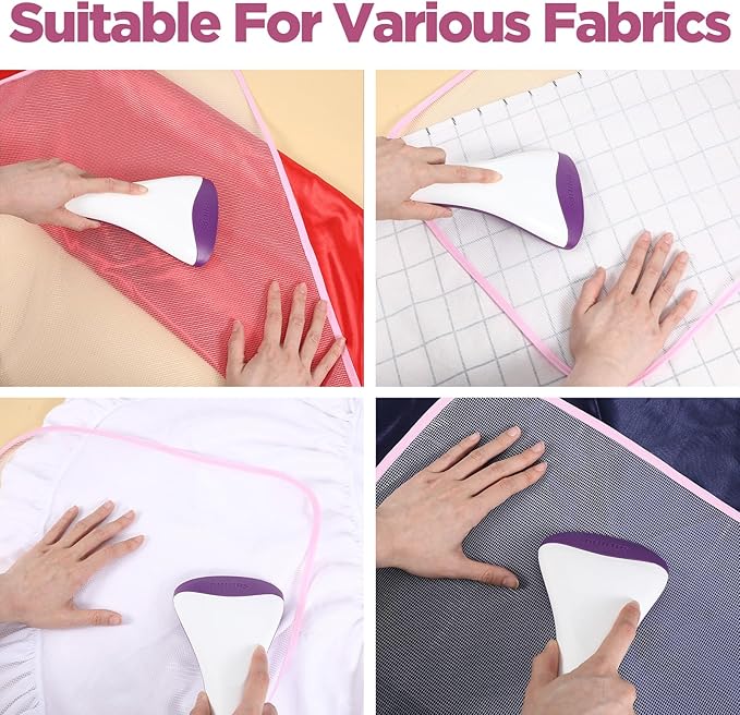 2 Pcs Press Cloth,Ironing Cloth to Protect Clothes,Clothes Scorch-Saving Iron Protector Insulation Pad,Polyester Mesh Iron Pressing Mat for Easy Irons Sewing(Pink)