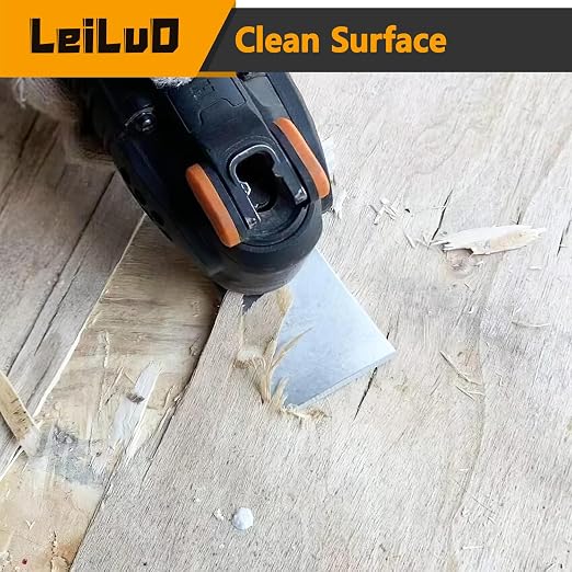 Oscillating Tool Scraper Blade Set 10 PCS – 8 Rigid & 2 Ultra Flexible Blades for Removing Paint Caulk Adhesive Compatible with DeWalt Makita Milwaukee Dremel and More