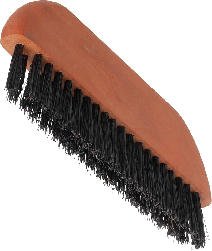 Redecker Natural Pig Bristle Pocket Clothes Brush with Oiled Pearwood Handle, 5-1/2 inches, Versatile Compact Hand Brush Removes Lint, Pilling and Debris from Garments, Made in Germany