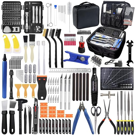 262 Pcs 3D Printer Tool Set w/Bag, Nozzle Kit & Mini Electric Grinder | Basic Model Tools. Removal, Trimming, Finishing. Full-Process Needs. Multi-Spec Cleaning Kit