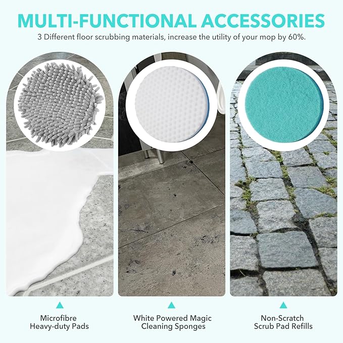 Frescares S7001 Upgraded Steam&Scrub Mop Pads for Shrak,S8201 S8001 S7000 S7201 S7000AMZ S7005 S7020 S7001C All-in-One Hard Floor Steam Mop (6Green-Without snap Fastener)