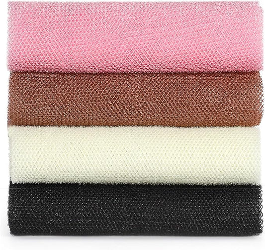 African Net Sponge Authentic,Exfoliating Body Shower Scrubber,4Pcs | Woven nylon africannet sponge,stretches up to 66in for full body & back washing removes dead skin,oil,For Women and Man