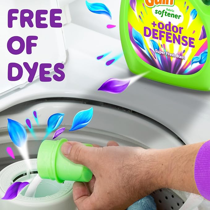 Gain Super Fresh Blast Liquid Odor Defense Fabric Softener, 140 FL OZ 190 Load, Softening Laundry Conditioner for 2 in 1 Freshness plus Odor Protection