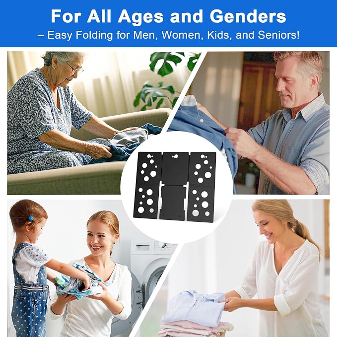 BoxLegend V5 T Shirt Folder Board Clothes Folding Board Durable Black | Laundry Folder,Tshirt Organizer,Plastic,For Adults and Kids,Laundry Sorter and Liner,Flip and Fold