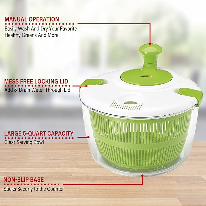 Brentwood KA-5030G Salad Spinner, standard, White