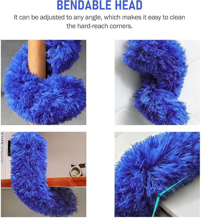 SetSail Dusters and Gap Duster with Extension Pole for Cleaning,Blue | 100-inch Extra-Long Gap,Bendable Microfiber Head,Washable,Ceiling Fan Cleaner Duster Kit,for High Ceilings