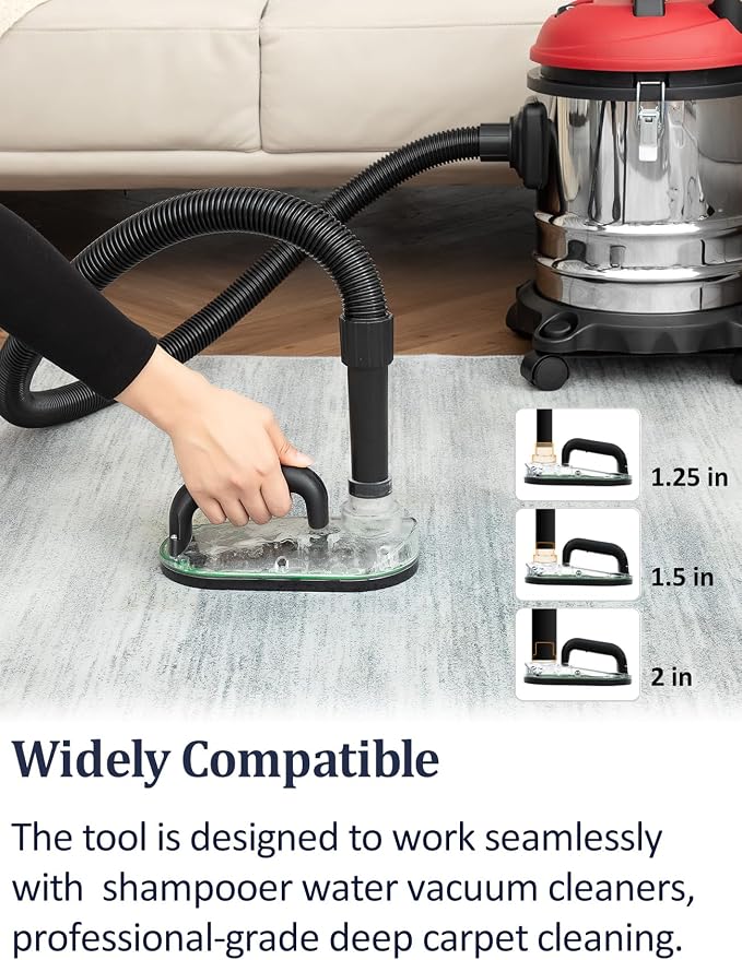 Nekuma Handheld Sub Surface Carpet Extractor Cleaner Stain Remover Tool Attachments for Water Wet Dry Vacuum Machine, Deep Cleaning Rug Shampooer Solution for Pets Dogs