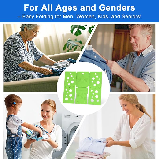 BoxLegend V5 Shirt Folding Board Tshirt Clothes Folder Green | Laundry Folder,For Adults and Kids,Durable,For Closet Organizer,Laundry Sorter and Liner