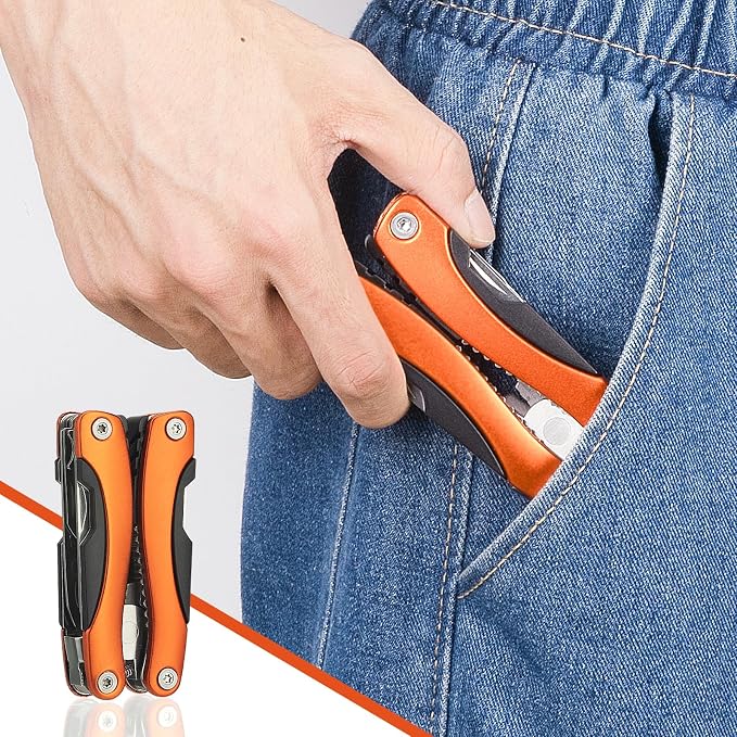 WIWUE GUO Needle Nose Pliers, Multi Tool, Hiking Essentials, Fathers Gifts, Pocket Knife, Multitool Pliers, Camping Knife with Holster and Nylon Sheath for Outdoor, Fishing, Hunting, Hiking