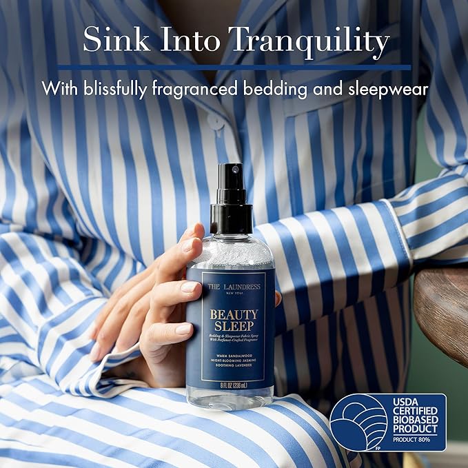 The Laundress Beauty Sleep Fabric-Spray, Wrinkle Release & Pillow Spray, Fabric Refresher, Upholstery and Linen, Tranquil Comforting Inspired Scent, 8 Fl Oz, (Pack of 2)
