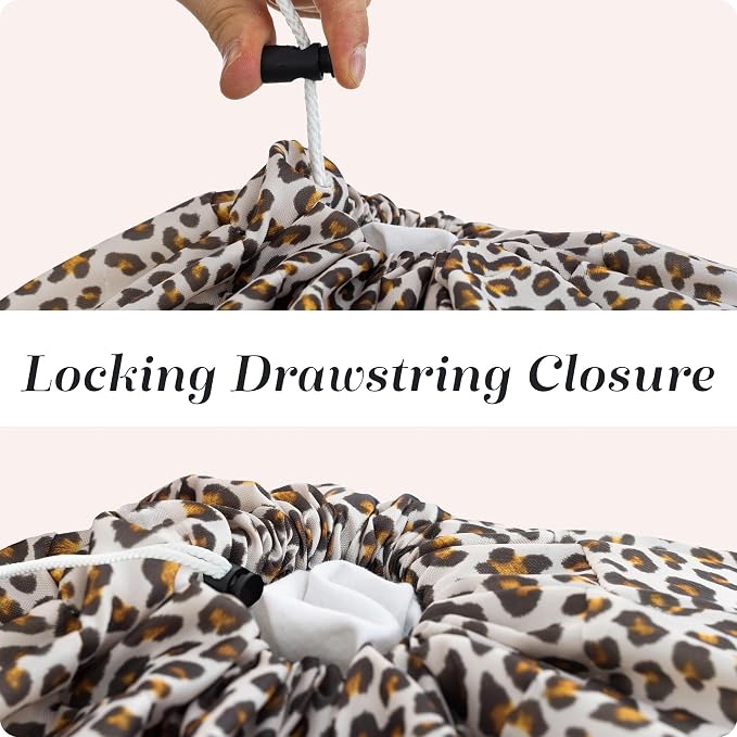 Handy Laundry XL Nylon Laundry Bag 30"x40", 60 lb Capacity, Leopard | 30"x40" XL Nylon Laundry Bag, Locking Drawstring, Machine Washable, Heavy Duty, Travel Dorm Hamper Liner, Leopard