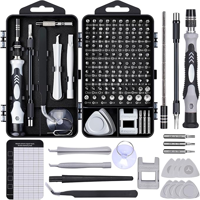 Precision Computer Screwdriver Kit: 122PCS Laptop Screwdriver Sets | 101 Magnetic Drill Bits, Computer Accessories, Electronics Tool Kit Compatible for Tablet, PC, iPhone, PS4 Repair