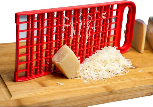 Better Houseware Grater for Kitchen - Kids Safe & Durable Small Cheese Grater with Dual Sides - Coarse Holes for Potatoes, Garlic, and Chocolate, Fine Holes for Pudding Texture - Easy to Clean, Red
