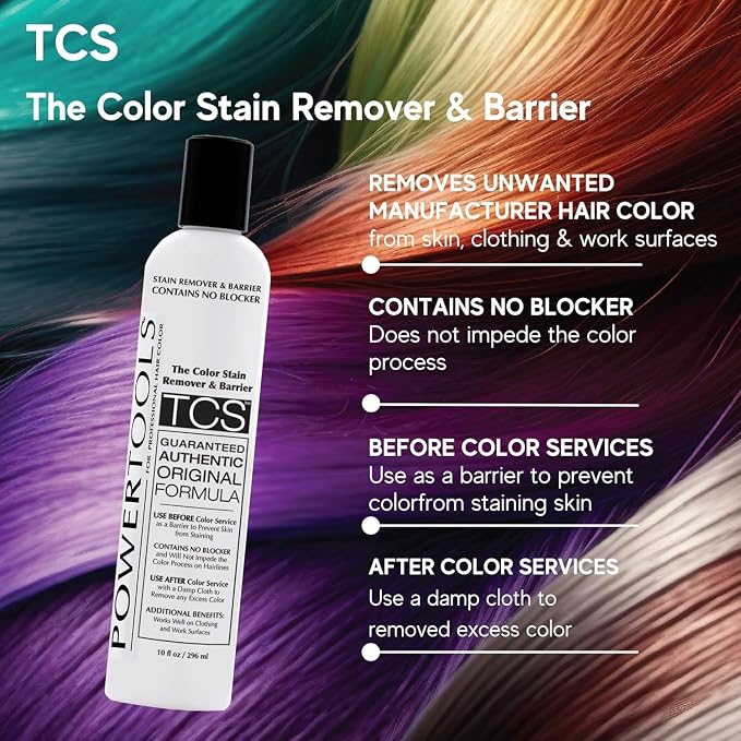 PowerTools TCS, The Original Color Stain Remover 10 oz | Shake Well & Apply Prior To Hair Color As A Barrier | Does Not Interfere With Color Process (2)