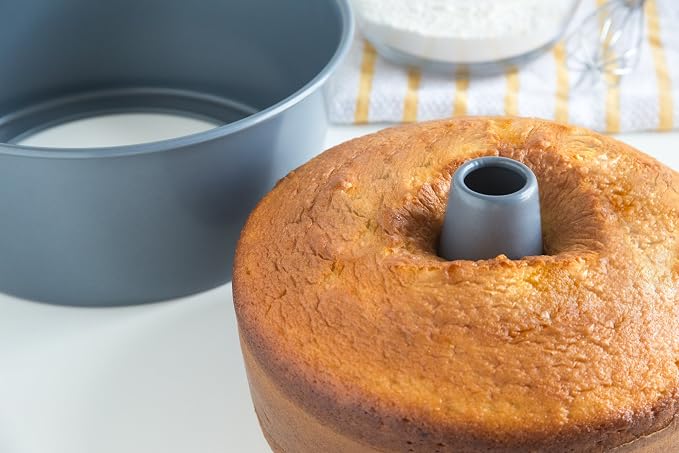 Fox Run Angel Food Cake Pan, Removable Bottom, Nonstick 10" Tube Cake Pan | Bake Bundt Cakes & Angel Food Cakes | Tube Cake Pan | Premium Nonstick | Consistent Results | Kitchen Essential Baking Pan