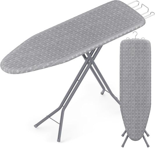 SONGMICS Full Size Ironing Board, Steel Frame with Cover and Sponge Pad, Foldable Standard Ironing Board with Iron Rest, 54 x 14 x 36.6 inches, Gray, Borix Collection ULLB002G101S