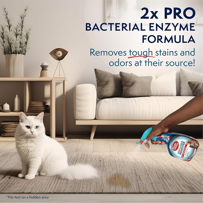 Simple Solution Extreme Stain & Odor Remover, Pee Cleaner, 32oz (Pack of 2) | Dog Stain & Odor Remover, Pet Urine Enzyme Cleaner, Dog Urine Carpet Cleaner, Pet Odor Eliminator, Carpet Stain Remover