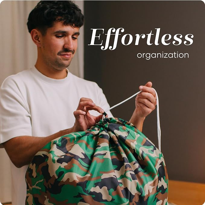 Handy Laundry XL Nylon Laundry Bag 22"x32", Heavy Duty, Camouflage | 22"x32" XL Nylon Laundry Bag, Locking Drawstring, Machine Washable, Heavy Duty, Travel Dorm Hamper Liner, Camouflage