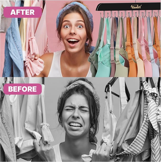 2 Pack Tank Top Hangers Space Saving, Bra Hangers for Closet Organizer, Bra Organizer for Closet, Space Saving Organizers and Storage for Dorm & Apartment for Tankto (Black)