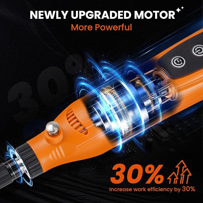 HARDELL Mini Cordless Rotary Tool 4V, 5-Speed Rotary Tool Kit with 42 Accessories, Rechargeable Power Rotary Tool for Engraving, Sanding, Polishing, Drilling, Grinding, Small DIY Crafts