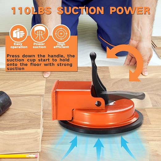 REXBETI Floor Gap Fixer Tool, Plank Gap Repair Kit, Heavy Duty Suction Cup | 90° widened striking, 10pcs sticky pads. Laminate Flooring Tool. Fixer Laminate/Vinyl Flooring/Hardwood/LVP