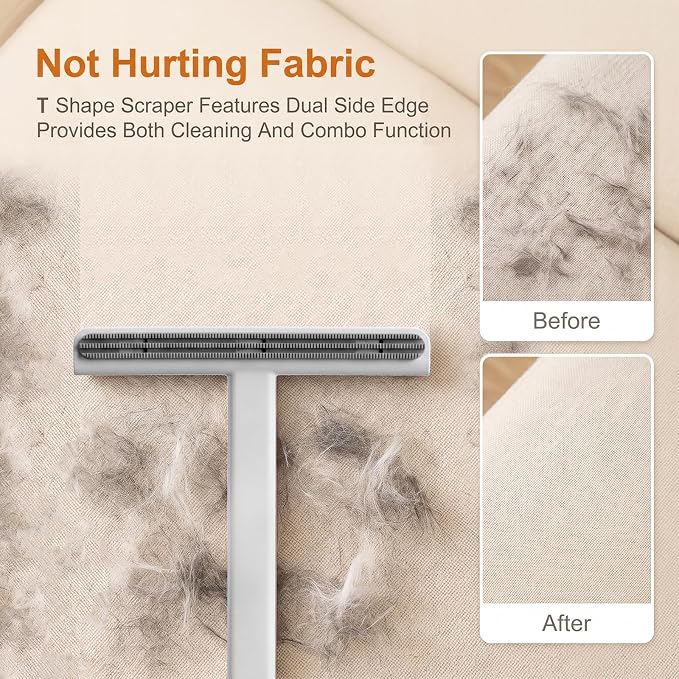 2Pack Set Pet Hair Removal Tool, Reusable Carpet Scraper Hair Remover | Dog Cat Fur Removal Scraper Fuzz Hairball Brush Lint Fabric Shaver for Carpet, Car Mat, Couch, Pet Bed, Cat Tree, Furniture