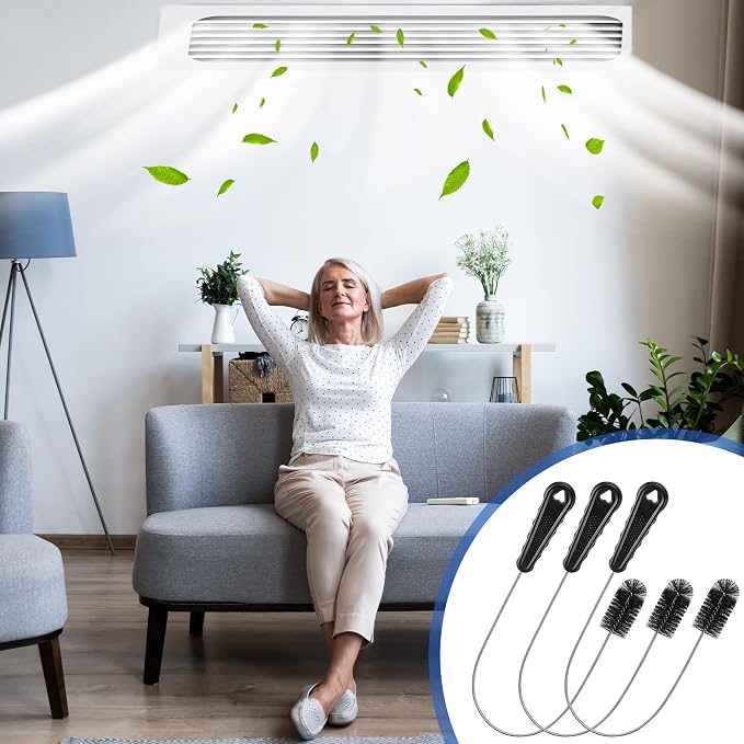 3 Pcs Condensate Trap Flexible Drain Brush, 16 Inch AC Drain Line Cleaning Brush for AC & HAVC Condensate P Trap, Black